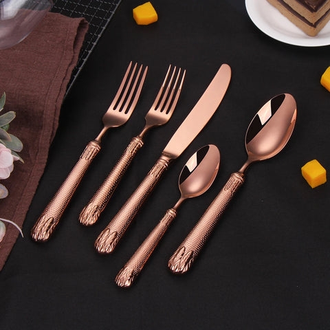 30 Piece Silverware Set Service for 6 Black Gold Premium Stainless Steel Flatware Luxury Golden Mirror Polished Cutlery 30 pcs