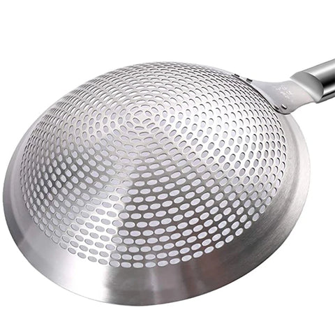 Stainless Steel Round Skimmer, Food Strainer Colander Sifer, Mesh Sieve Filter For Draining & Frying - Kitchen Tools