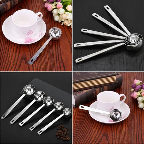 1pc 5/10/15/20/30ML Coffee Scoop Powder Spoon Thicken Stainless Steel Tablespoon Measuring Spoon Kitchen Tools