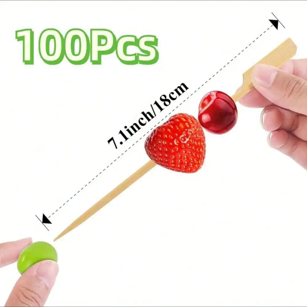 Cocktail Picks Bamboo Skewers For Appetizers, Paddle Wooden Skewers Fancy Flat Toothpicks Bamboo Sticks For Party Sandwich Fruit