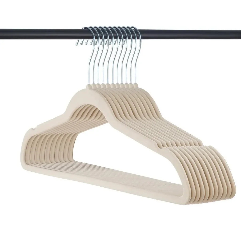 10PCS Back to School Velvet Hangers Non-Slip Suit Clothes Hangers Pack Rose Gold Hooks Space Saving Clothes Hangers Heavyduty