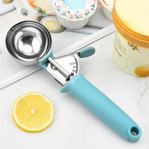 TJ POP 2.36 Inch Ice Cream Scoop Stainless Steel Ice Cream Spoon Multifunctional Fruit Watermelon Scooper Kitchen Tools Gadgets