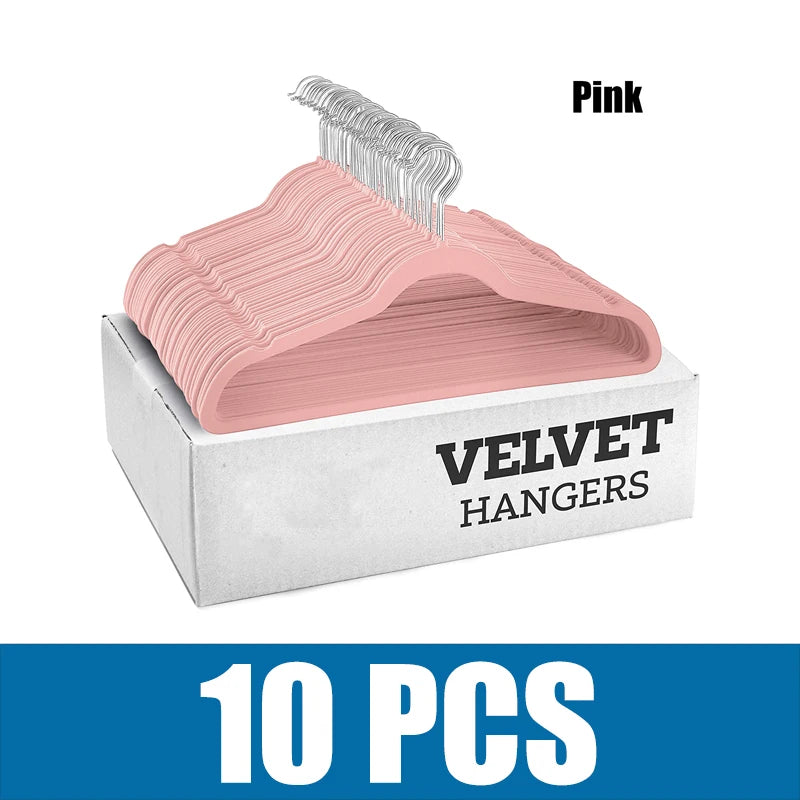10/5PCS Gray Wrinkle Resistant Adult Plastic Coat Hanging Flocking Multi-Functional Anti-Skid Hanger 45cm Magic Hanger