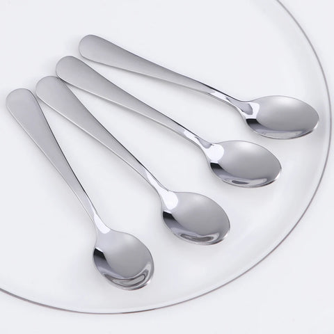 12Pcs Silver Teaspoons Stainless Steel Coffee Stirring Spoon Premium Mini Ice Cream Spoon Dessert Serving Spoon Kitchen Cutlery