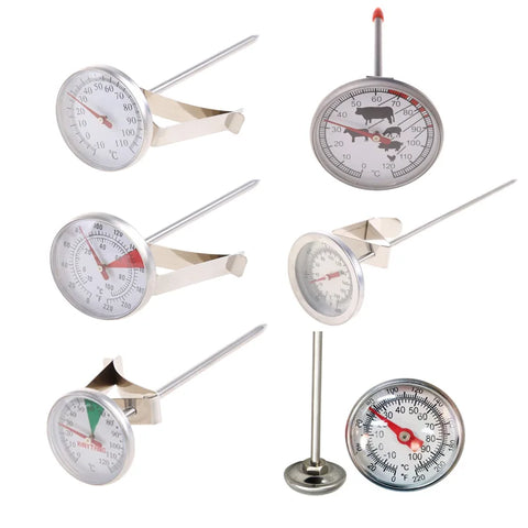 Mechanical Meat Milk Thermometer Stainless Steel Probe Kitchen Food Thermometer for Turkey BBQ Kitchen Oven Supplies