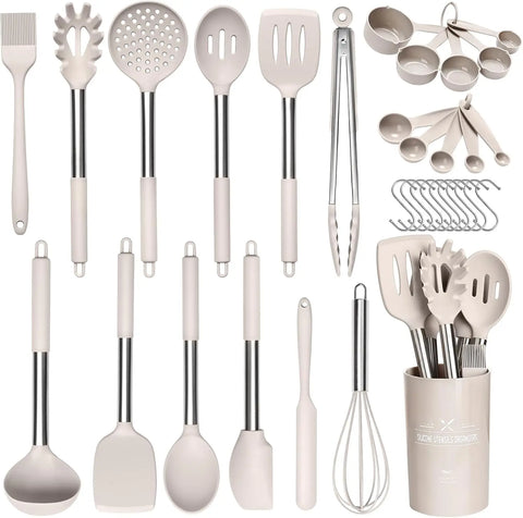 Silicone Kitchen Utensils Set Utensilios de Cocina Cucharas de Silicona Para Cocina 33Pcs Silicone Cooking Utensils Set for Nons