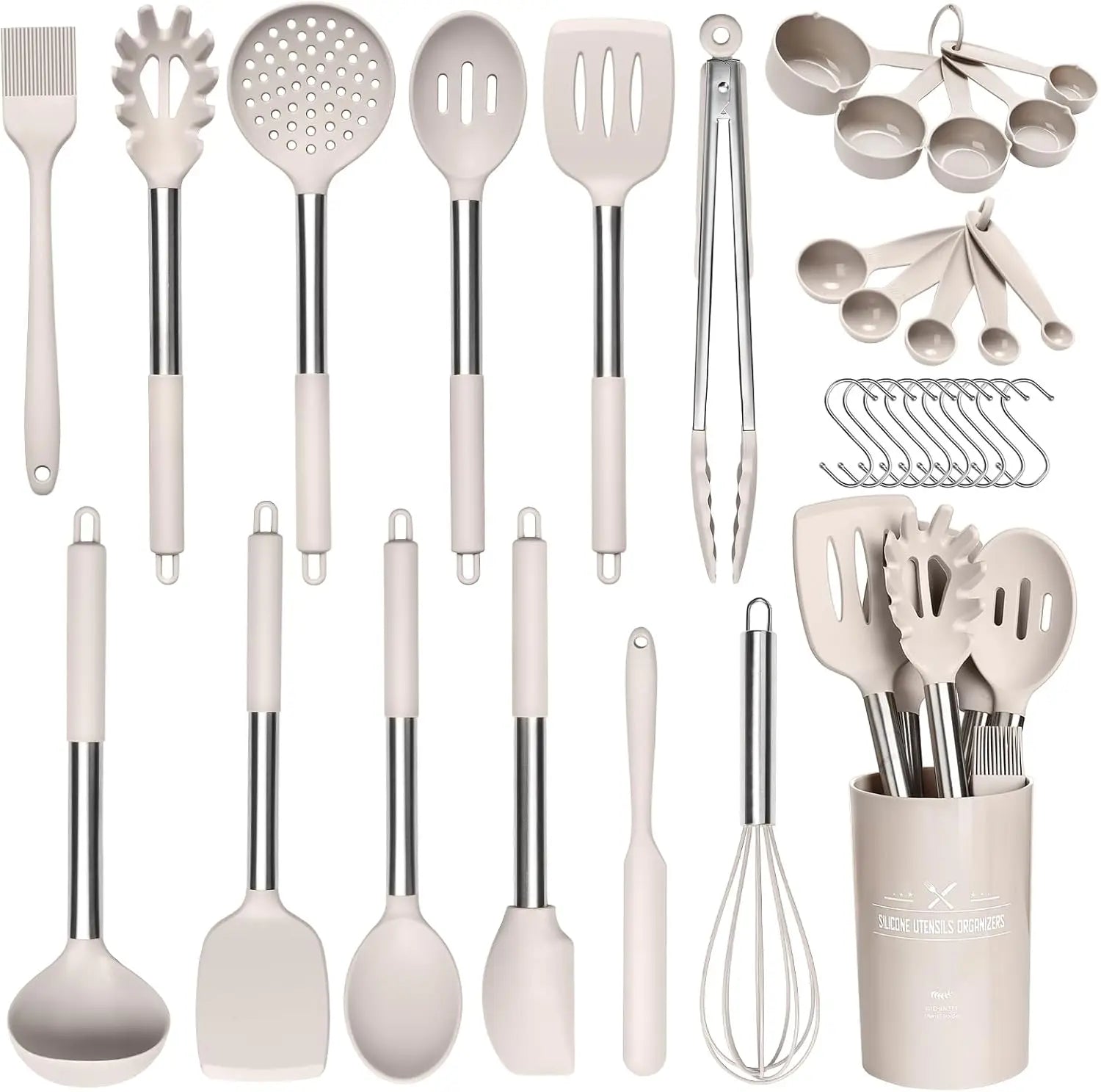 Silicone Kitchen Utensils Set Utensilios de Cocina Cucharas de Silicona Para Cocina 33Pcs Silicone Cooking Utensils Set for Nons