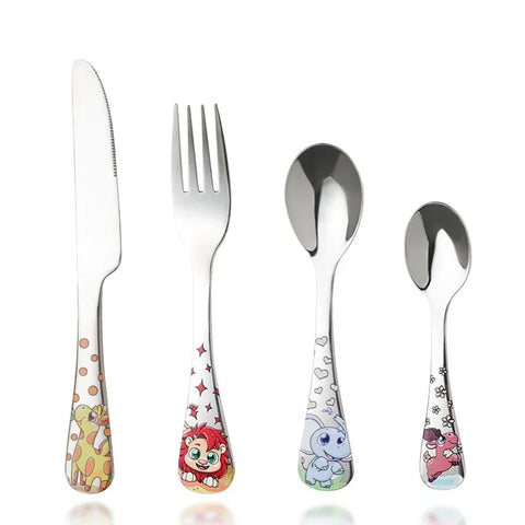 Animal Cartoon Cute Fork Stainless Steel Children Spoon Fork Children Kids Cutlery Set Tableware Dinnerware Supplies Gift