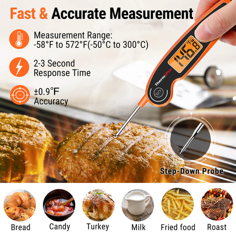 ThermoPro TP605 Instant Reading Meat Digital BBQ Thermometer For Kitchen Cooking With Backlight And Calibration Function