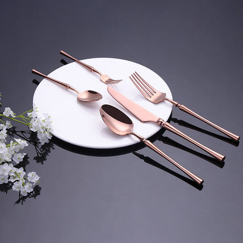 10/15/20/25/30Pcs Gold Tableware Dinnerware Stainless Steel Cutlery Set Sliver Knife Fork Spoon Set Kitchen Utensils Flateware