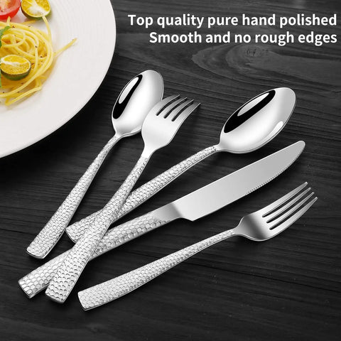 20-Piece Silverware Set Stainless Steel Flatware Sets for 4, Tableware Set, Fork Knife Spoon Set,  Dishwasher Safe