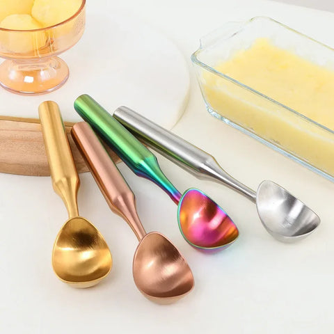 1Pcs Ice Cream Scoops Stacks Stainless Steel Ice Cream Digger Non-Stick Fruit Ice Ball Maker Watermelon Ice Cream Spoon Tool