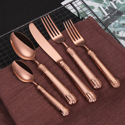 30 Piece Silverware Set Service for 6 Black Gold Premium Stainless Steel Flatware Luxury Golden Mirror Polished Cutlery 30 pcs