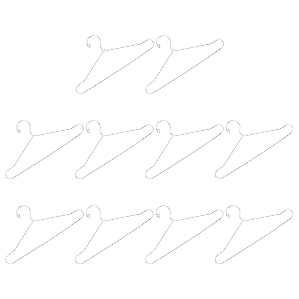 Miniature Hangers for Ornaments Clothes Racks Dog Bracket Holder Silver Iron Baby Dolls