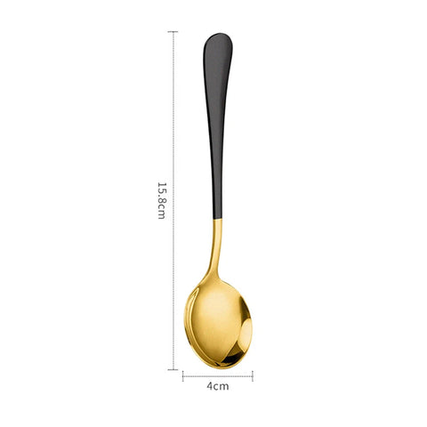 1Pc Stainless Steel Korean Spoon Household Kitchen Spoon Capacity Gold Silver Mirror Polished Cutlery Coffee Cutlery