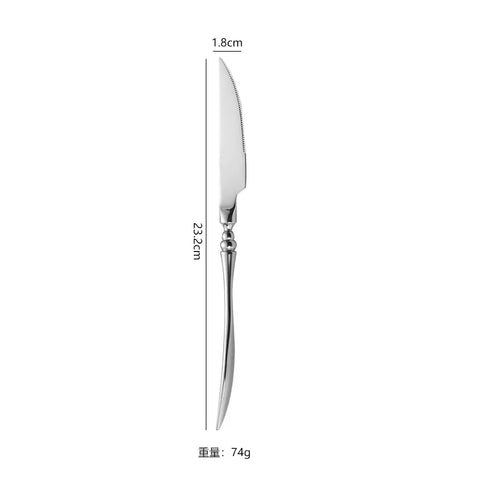 Household High Beauty Steak Knife Stainless Steel Fork Tableware Western style Steak Knife Fork Stainless Steel Spoon Christmas