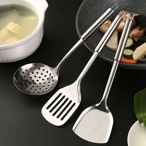 Stainless Steel Kitchen Cooking Utensil Cookware Colander Anti-scalding Handle Kitchen Accessories