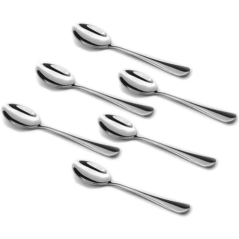 6 pcs set Espresso Mini Coffee Spoon 4.7 Inch Stainless Steel Spoon for Dessert Silver Perfect for restaurants cafe