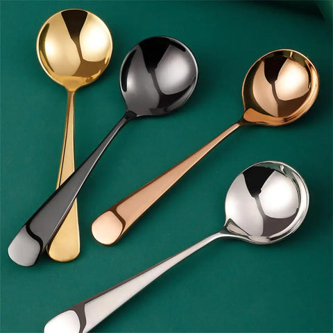 304 Stainless Steel Round Head Dessert Spoon Small Round Coffee Dessert Spoon Kitchen Accessories Soup Spoon Stir Coffee Spoon