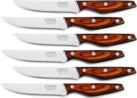 Mahogany Steak Knife Smooth Wide Handle Stainless Steel Household Steak Knife Serrated Hotel Knife Kitchen Fruit Knives To Steak