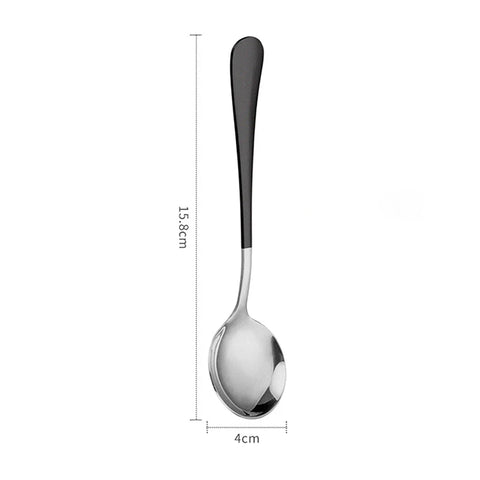 1Pc Stainless Steel Korean Spoon Household Kitchen Spoon Capacity Gold Silver Mirror Polished Cutlery Coffee Cutlery