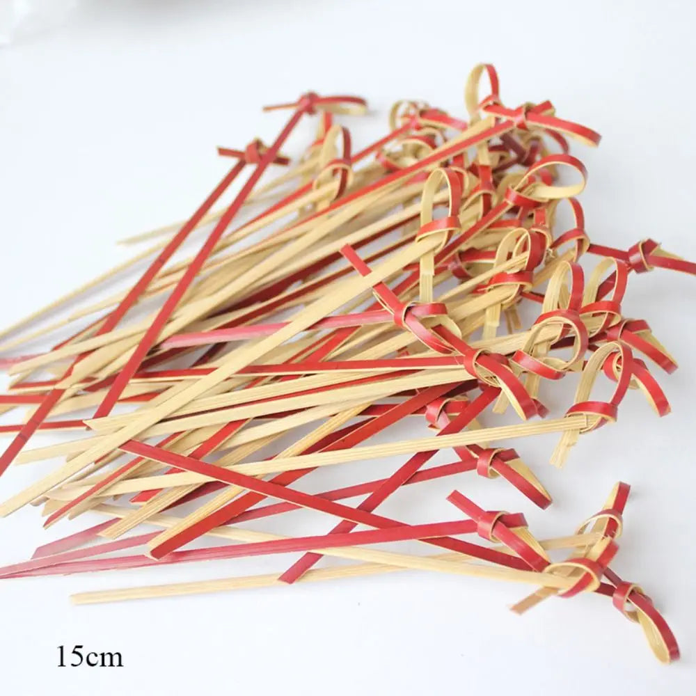 100pcs Household Disposable Cocktail Picks Party Decoration Bar Tool Bamboo Knot Skewers Barbeque Kitchen & Bar Bamboo Knot