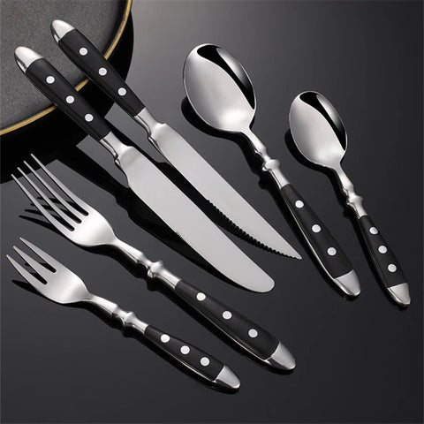 Classic Western Starpoint Cutlery Set Stainless Steel Steak Knife Spoon Fork Tableware Sets Retro Pretty Dinnerware Hotel Gift