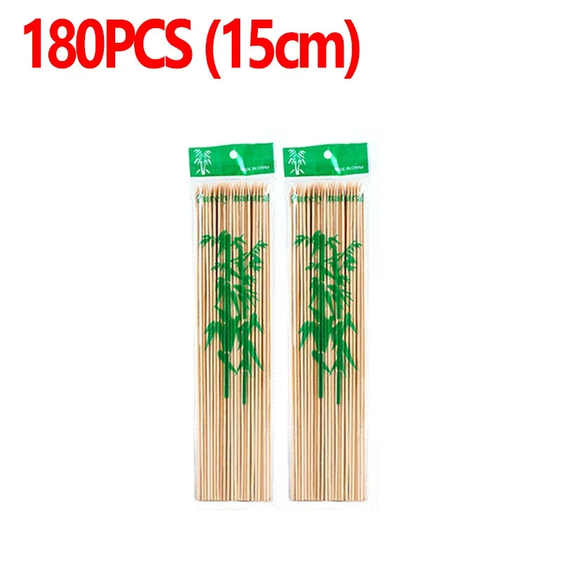 90/270pcs Disposable Bamboo Stick Food Grade Bamboo Skewer Sticks Natural Wood Sticks for Barbecue Party Buffet Food BBQ Tools