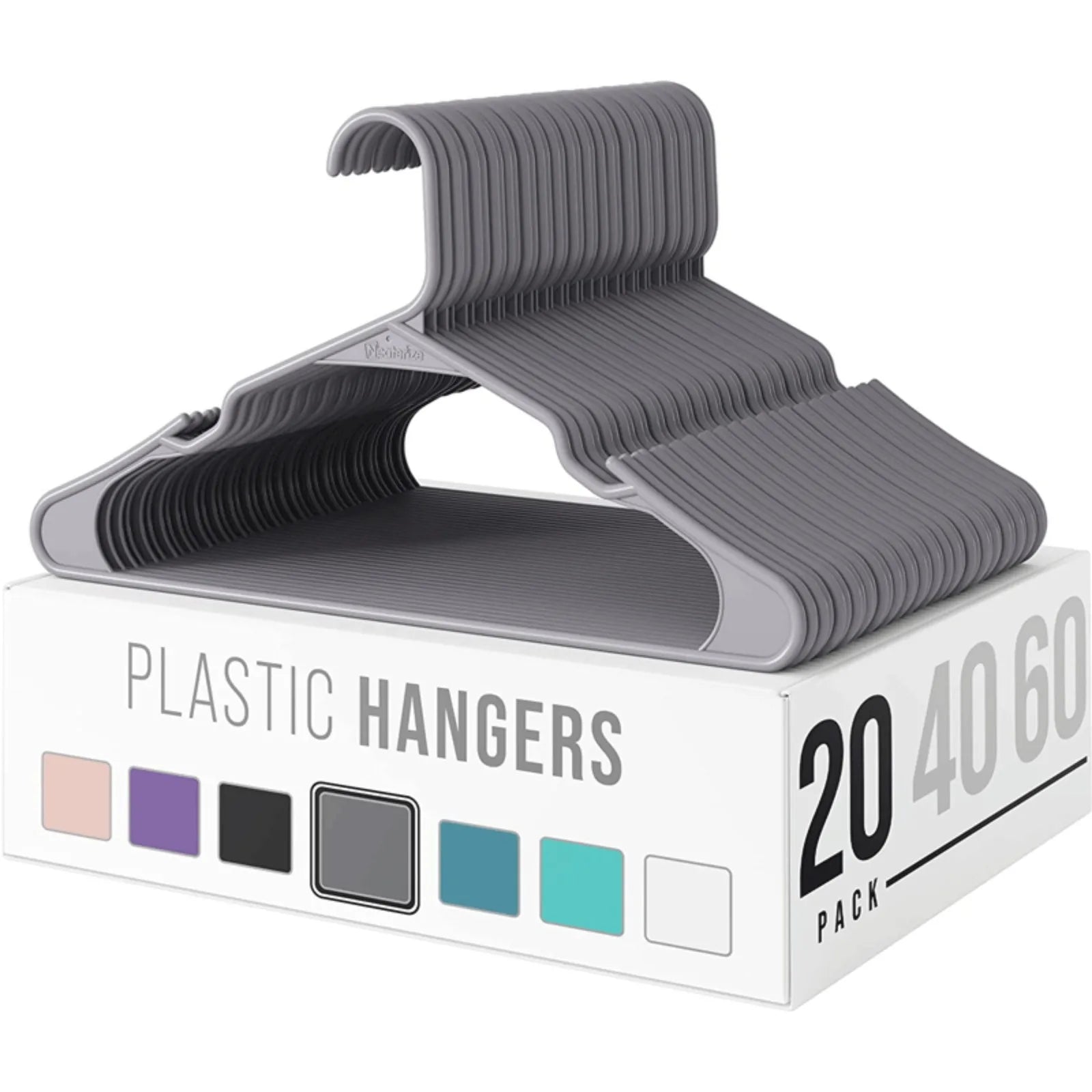 20pcs Clothes Hanger Hanger With Grooves For Airing Children Adult Plastic Thick Non-Slip Dip Plastic Coat Hanger For Clothes