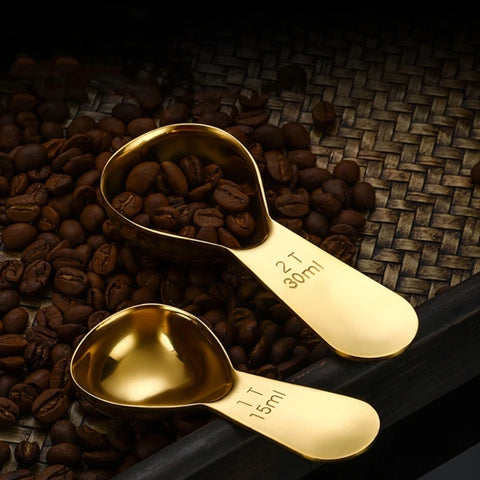 30ml 15ml 304 Stainless Steel Coffee Powder Measuring Spoon Durable Short Handle Baking Tool Coffee Bean for Coffee Flour Sugar