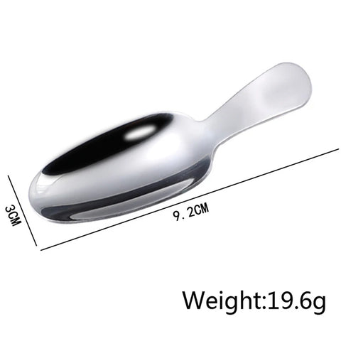 1PC Cute Stainless Steel Spoon Short Handle Gold Ice Cream Tea Coffee Spoon Kids Spoon Kitchen Condiment Spice Scoop