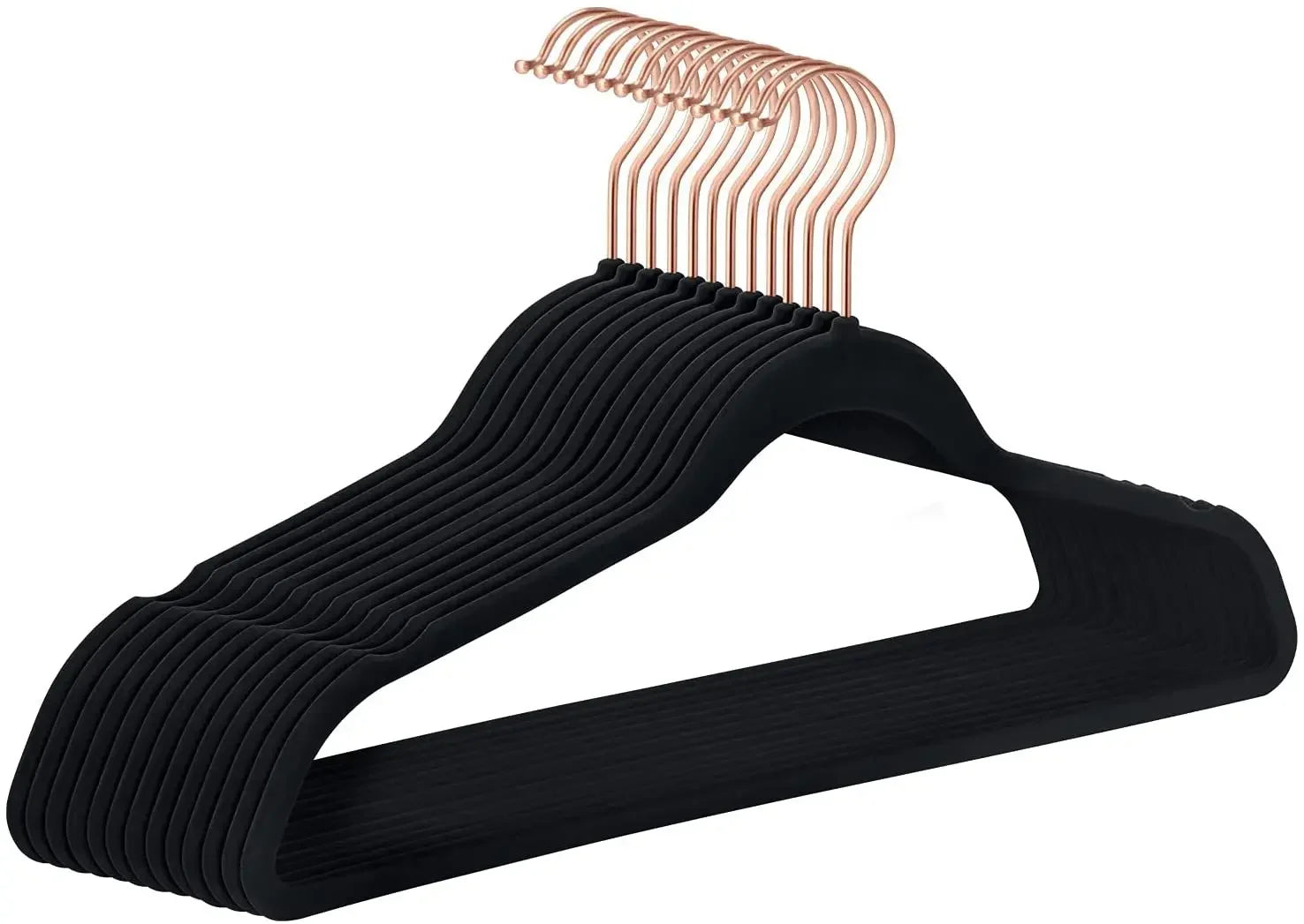 10PCS Back to School Velvet Hangers Non-Slip Suit Clothes Hangers Pack Rose Gold Hooks Space Saving Clothes Hangers Heavyduty