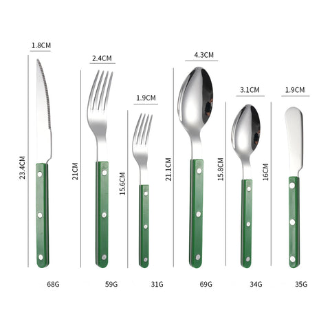 Fashion New Colorful Handle 304 Cutlery Set 18/10 Stainless Steel Creativity Gift Flatware Knife Fork Spoon Drop Ship