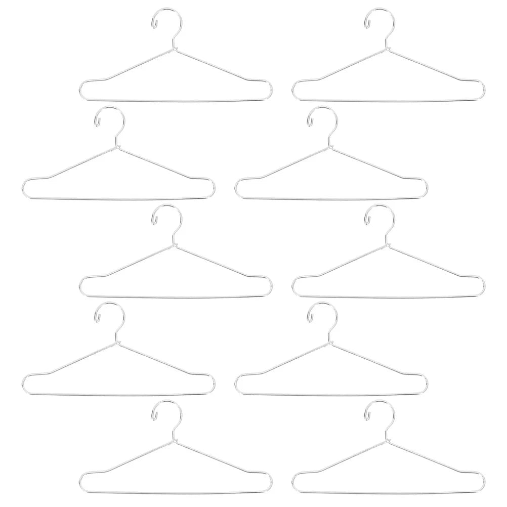 Miniature Hangers for Ornaments Clothes Racks Dog Bracket Holder Silver Iron Baby Dolls