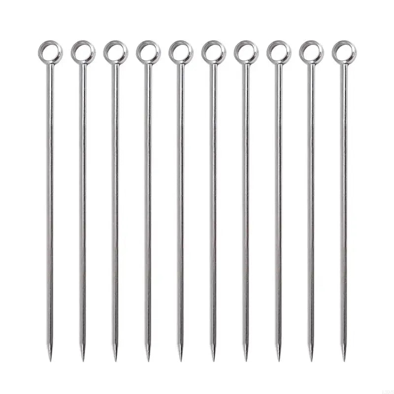 L9NB 10 PCS Cocktail Picks Stainless Steel Cocktail Toothpicks Reusable Cocktail Skewers Metal Cocktail Pick for Olives Fruit