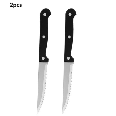 Steak Knife Stainless Steel Sharp Serrated Dinner Knives 1~36pcs Household Western Steak Knife Plastic Handle Bread Knife