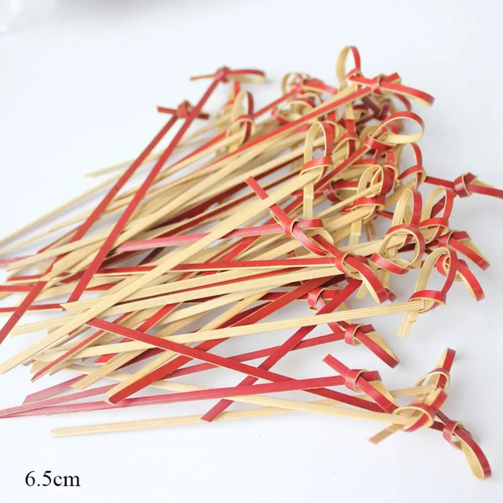 100pcs Household Disposable Cocktail Picks Party Decoration Bar Tool Bamboo Knot Skewers Barbeque Kitchen & Bar Bamboo Knot