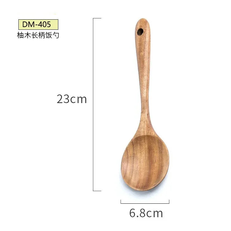 1-7 pieces/set teak tableware spoon Colander spoon Special nano soup skimming Cooking spoon Wooden kitchen accessory kit
