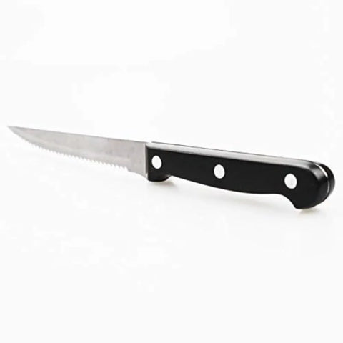 4/6/8/12 Pcs Steak Knives Set Sharp Blade Black PP Handle Outdoor BBQ Picnic Meat Cutter Multi-function Fish Cutting Knife