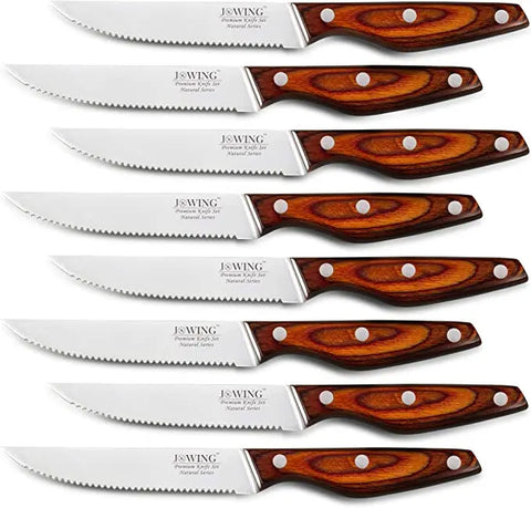 Mahogany Steak Knife Smooth Wide Handle Stainless Steel Household Steak Knife Serrated Hotel Knife Kitchen Fruit Knives To Steak