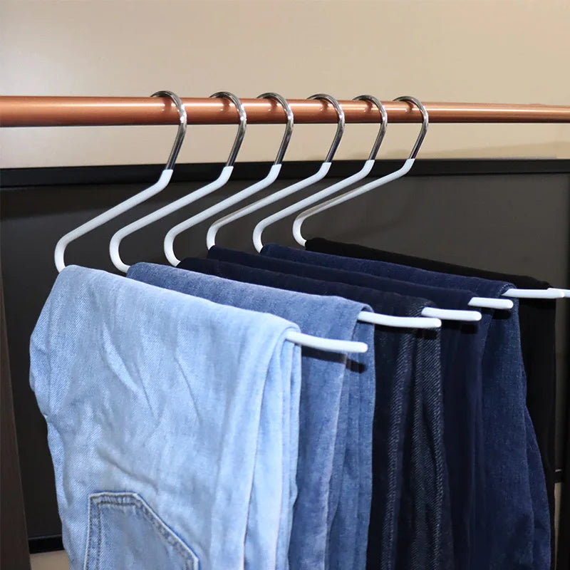 10pcs Metal Pants Hanger Pants Organizer Closet Trouser Rack 29/35CM Balcony Drying Clothes Hanger Storage Pants Rack Traceless