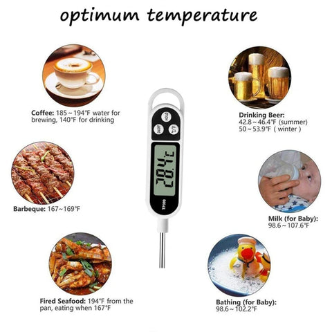 Digital Instant Read Meat Thermometer Kitchen Cooking Food Candy Thermometer for Oil Deep Fry BBQ Grill Baking Thermometer