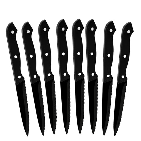 Serrated Steak Knives Ultra Sharp High Carbon Stainless Steel Knives with Ergonomic Handles Kitchen Knife Set