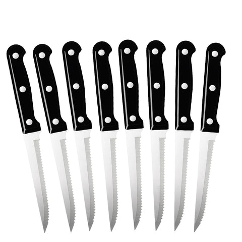 Serrated Steak Knives Ultra Sharp High Carbon Stainless Steel Knives with Ergonomic Handles Kitchen Knife Set