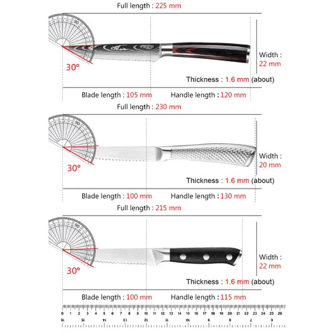 Stainless Steel Steak Knife Cut Meat Fruit Fish Vegetable Slicing Knife Dining Kitchen Chef Sushi Cooking Utility Knife