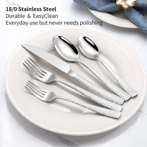 20-Piece Silverware Set Stainless Steel Flatware Sets for 4, Tableware Set, Fork Knife Spoon Set,  Dishwasher Safe