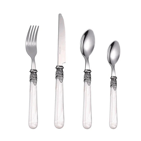 2024 New Stainless Steel Cutlery Flatware Set Wedding  Spoon Fork Knife  Dinnerware