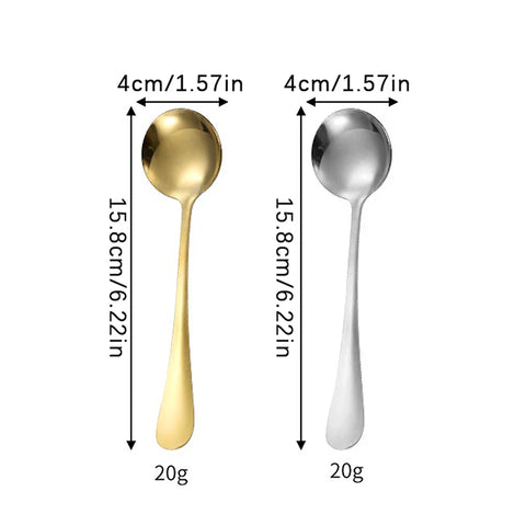 1Pc Stainless Steel Korean Spoon Household Kitchen Spoon Capacity Gold Silver Mirror Polished Cutlery Coffee Cutlery