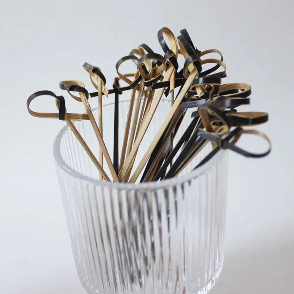 100pcs Household Disposable Cocktail Picks Party Decoration Bar Tool Bamboo Knot Skewers Barbeque Kitchen & Bar Bamboo Knot