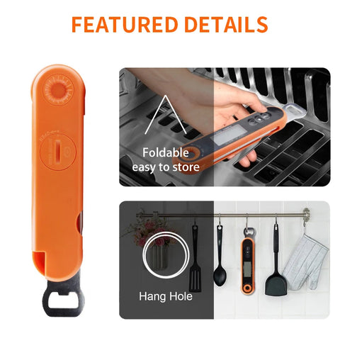 Folding Digital Food Thermometer Kitchen Cooking BBQ Temperature Meter Electronic Oven Meat Water Milk Temperature Gauges Tools